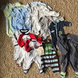 Newborn footie one-piece outfits