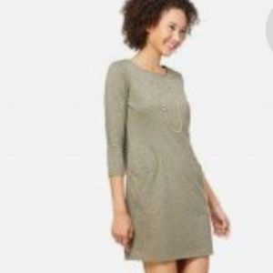 Olive green dress, 3/4 sleeves, medium, new w tags