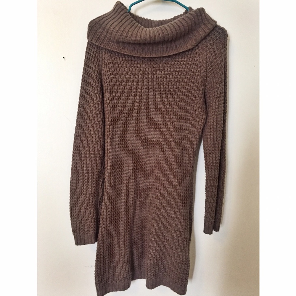 Brown sweater dress