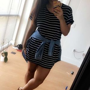 Navy blue Strip dress