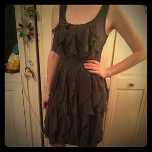 Ric Roc Anthrologie Gray Dress with ruffles