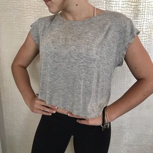 cropped flowey workout shirt