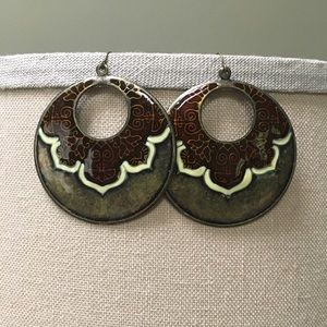 Metal Indian style dangle earrings