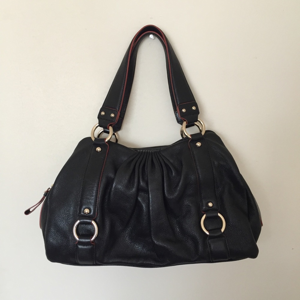 Black leather bag