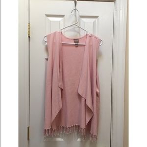 Baby pink open arm cardigan