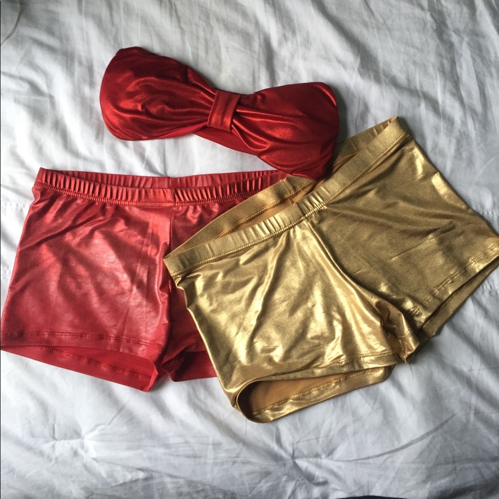 Metallic Shorts and Bandeau