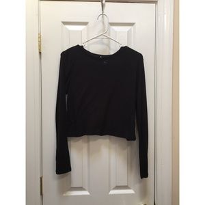 Black basic crop top