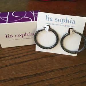 💜Lia Sophia Charcoal hoops!
