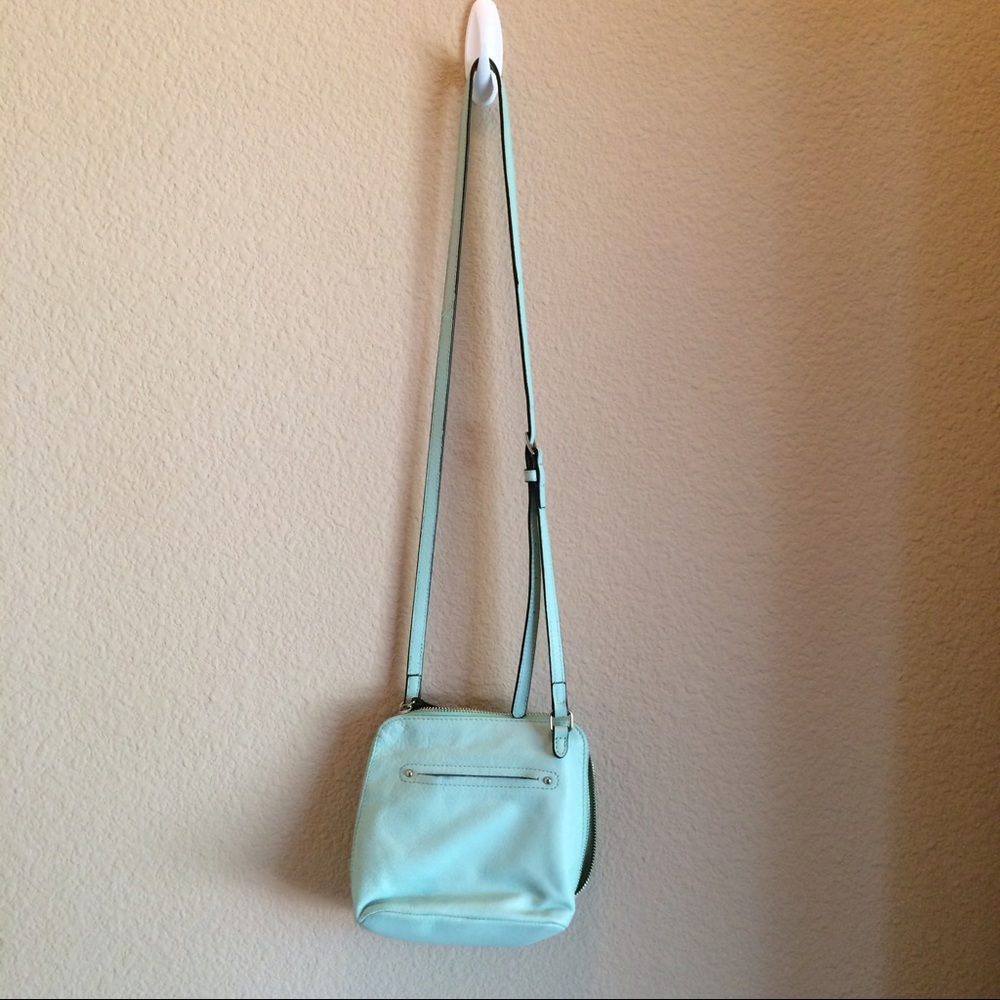 B Makowsky Mint Green Crossbody Bag