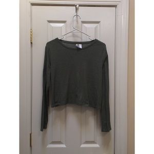 Forest green basic crop top