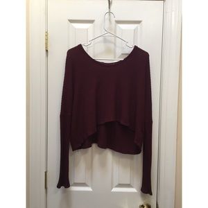Burgundy basic crop top
