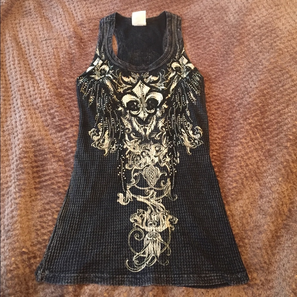 Vocal racerback with rhinestones