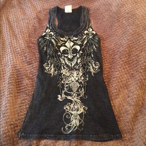 Vocal racerback with rhinestones