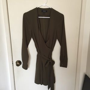 Olive green wrap dress