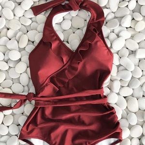 Cupshe On a Whim Falbala red One-piece Swimsuit