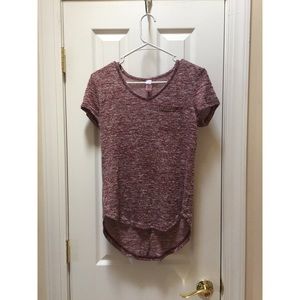 Burgundy basic v neck