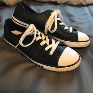 Black leather converse