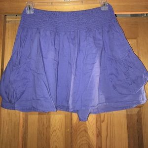 Blue linen skirt with pockets