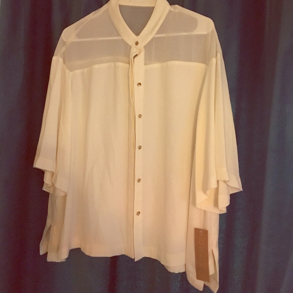 Ivory Button-Down Shirt (Rachel Roy)
