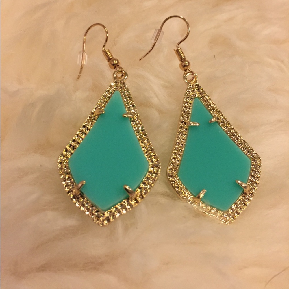 Teal with gold trim earrings!