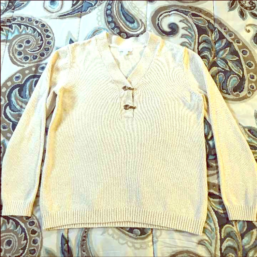Charter Club Ivory Gold Sweater