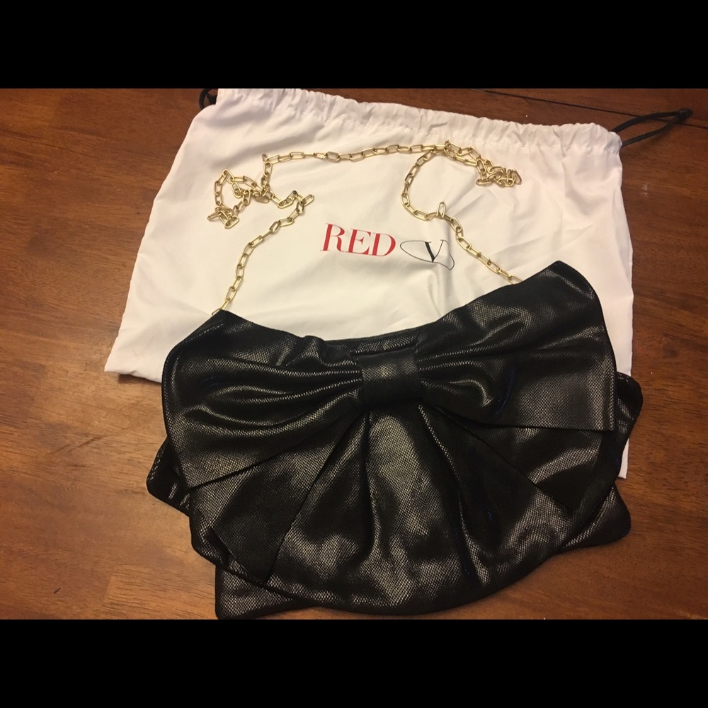 Valentino Red Giant Bow clutch/crossbody
