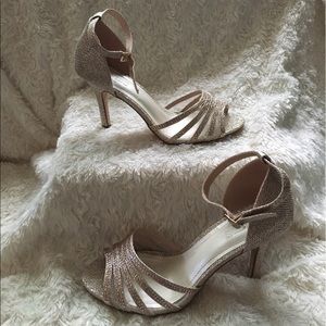 Nude Metallic Glitter Heels