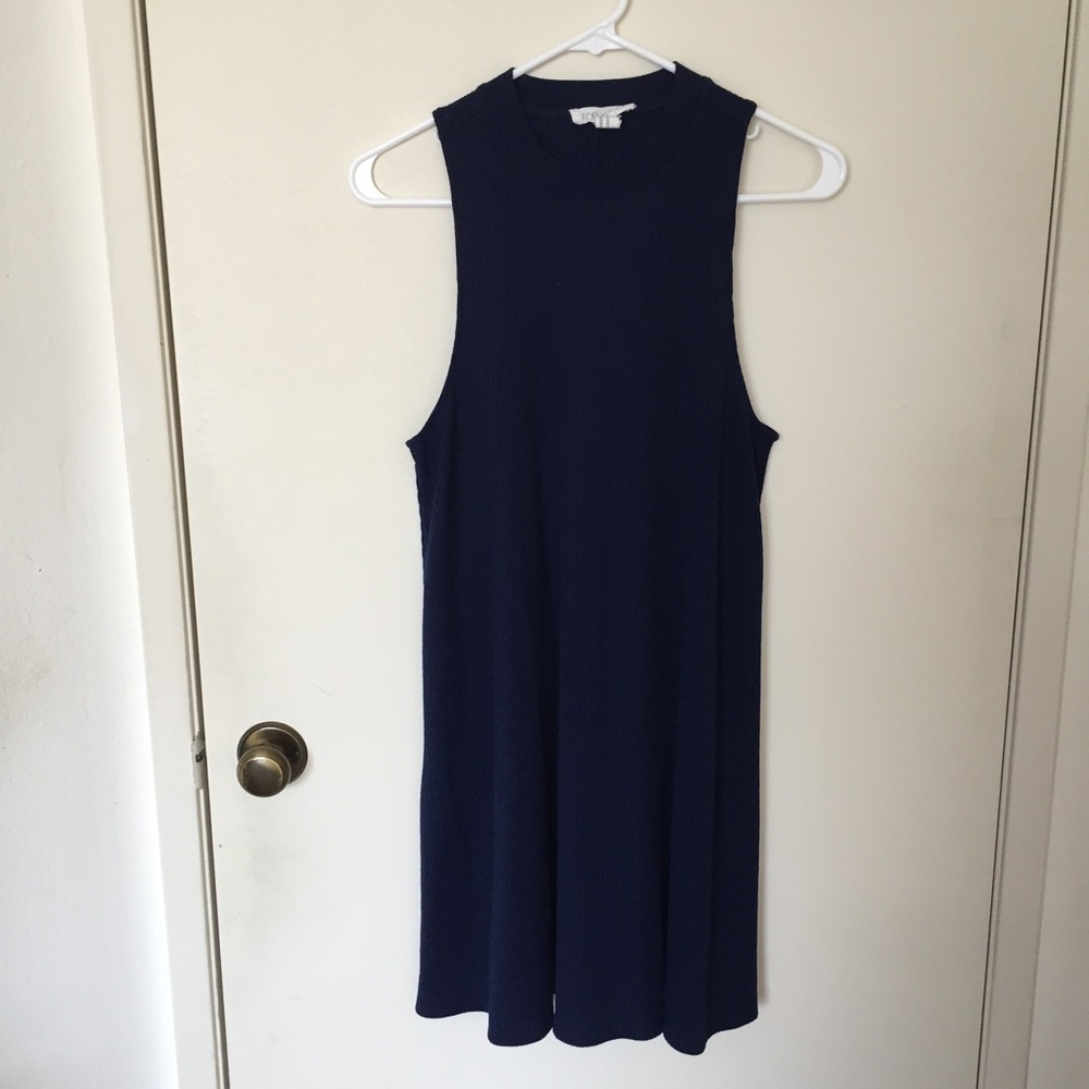 Navy blue ribbed dress