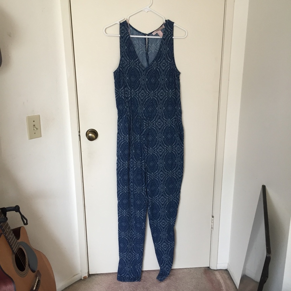 Blue patterned jumpsuit