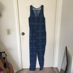 Blue patterned jumpsuit