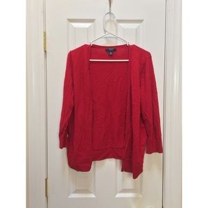 Red cardigan