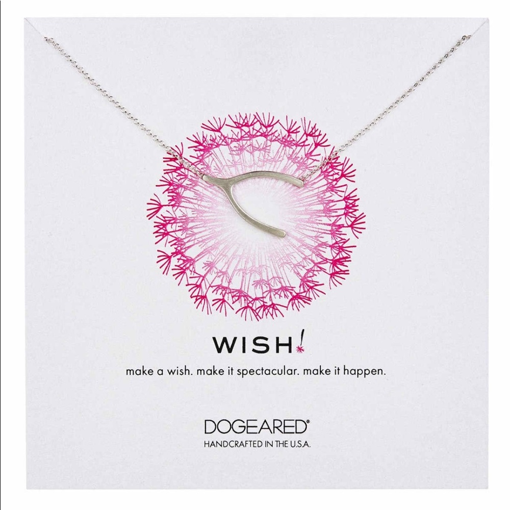 DOGEARED Wish Wishbone Necklace Sterling Silver