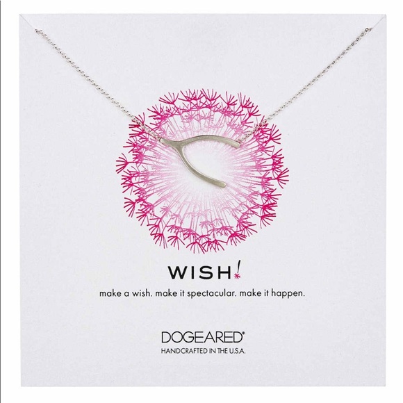 DOGEARED Wish Wishbone Necklace Sterling Silver - Picture 1 of 4