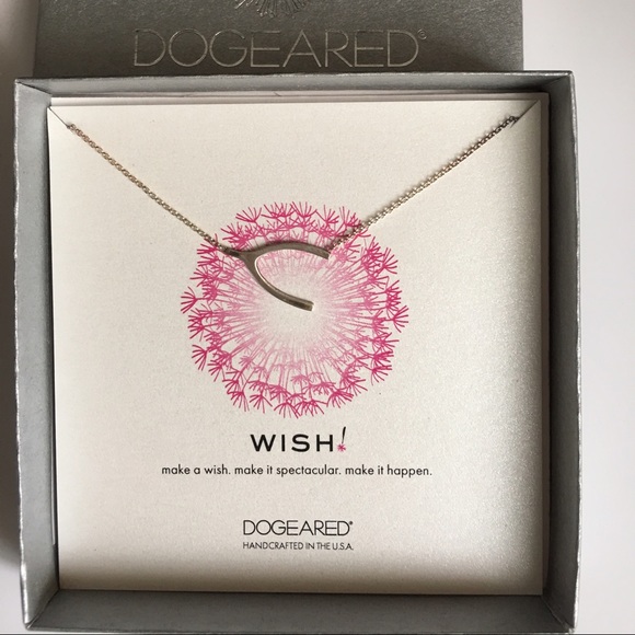 DOGEARED Wish Wishbone Necklace Sterling Silver - Picture 2 of 4