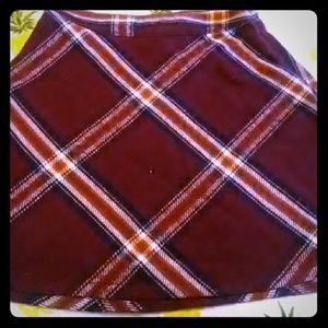 Plaid mini zip up skirt