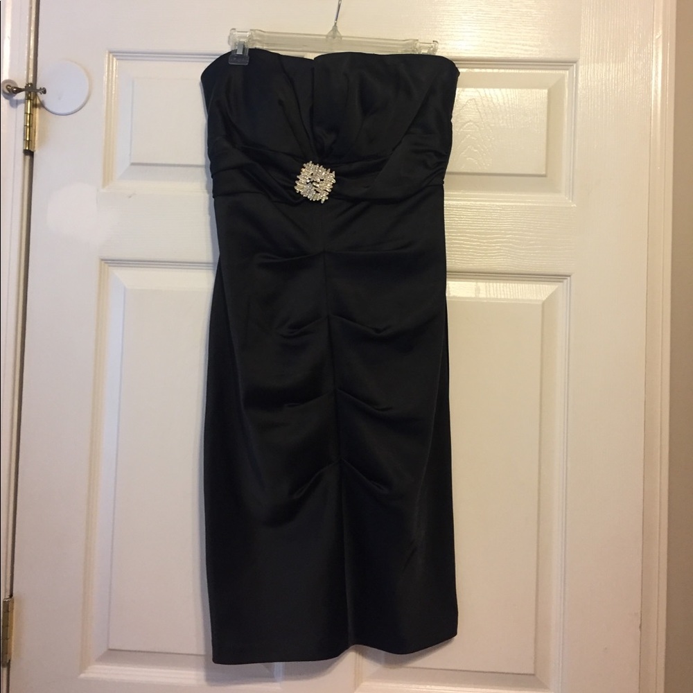 Black satin dress
