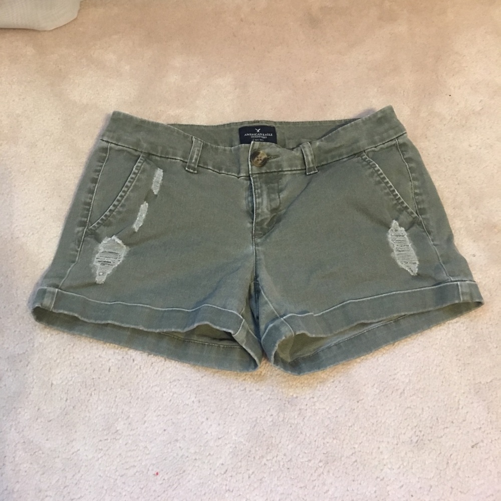 American Eagle Distressed Midi Shorts