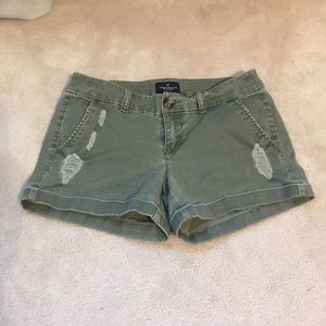 American Eagle Distressed Midi Shorts