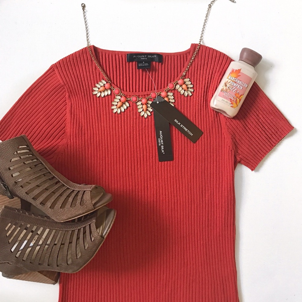 Ribbed Burnt Orange Top