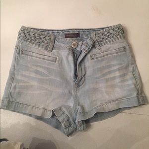 High waisted jean shorts