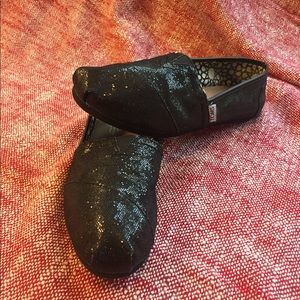 Black sparkly TOMS