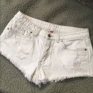 White Cutoff Shorts