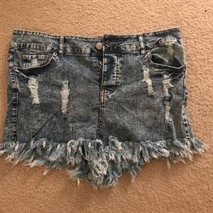 Forever 21 plus size fringe shorts