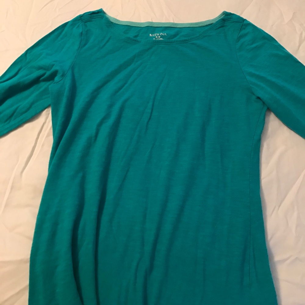 Super cute Merona teal boatneck 3/4 sleeve top