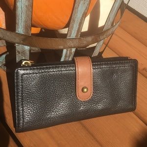 Fossil black leather wallet