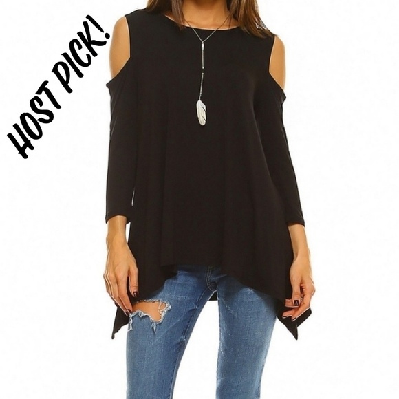 A La Tzarina Tops - 🎉SALE🎉 HP!Cold Shoulder Cutout Sidetail Tunic