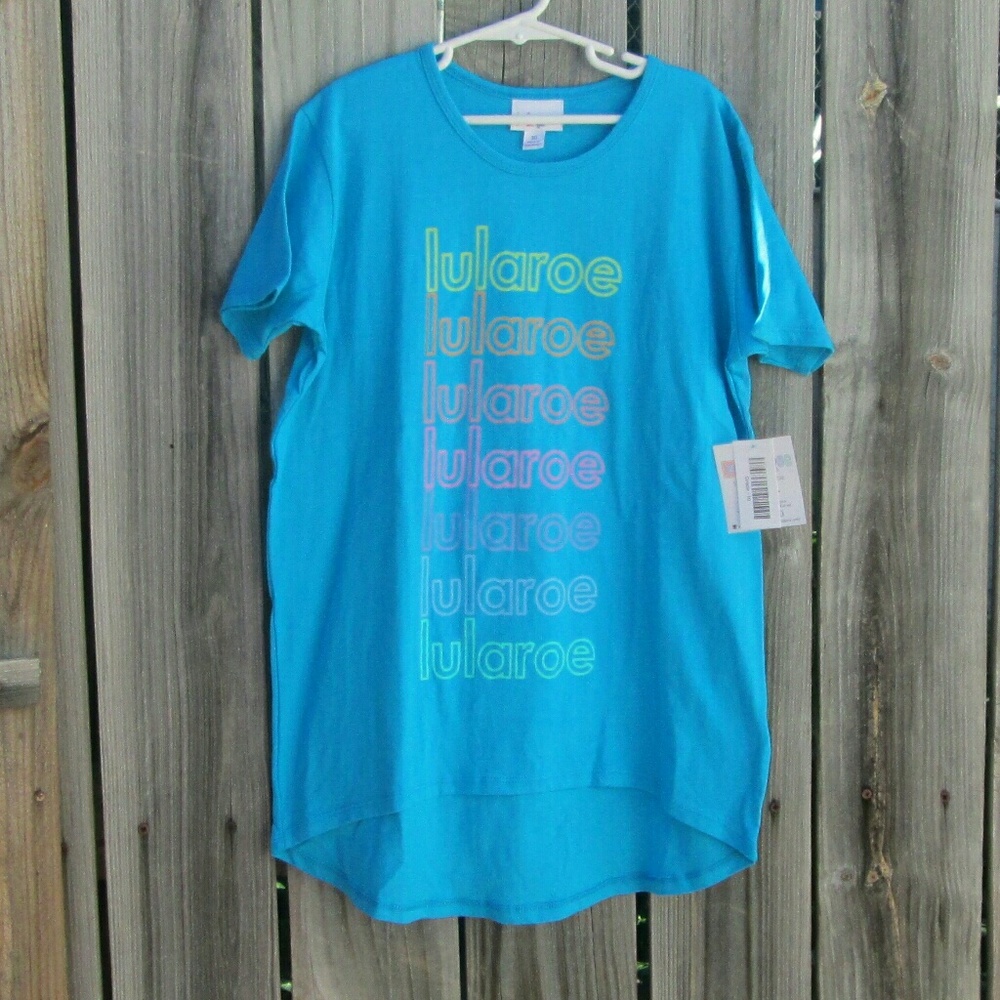 NWT Lularoe Gracie Blue Tunic Rainbow Lularoe