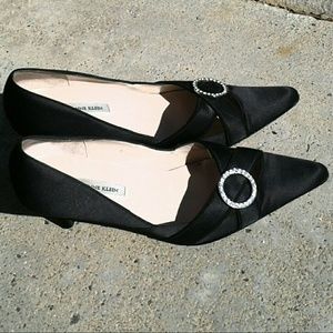 Anne Klein black heels bling sz 6M