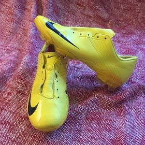 Yellow mercurial soccer cleats