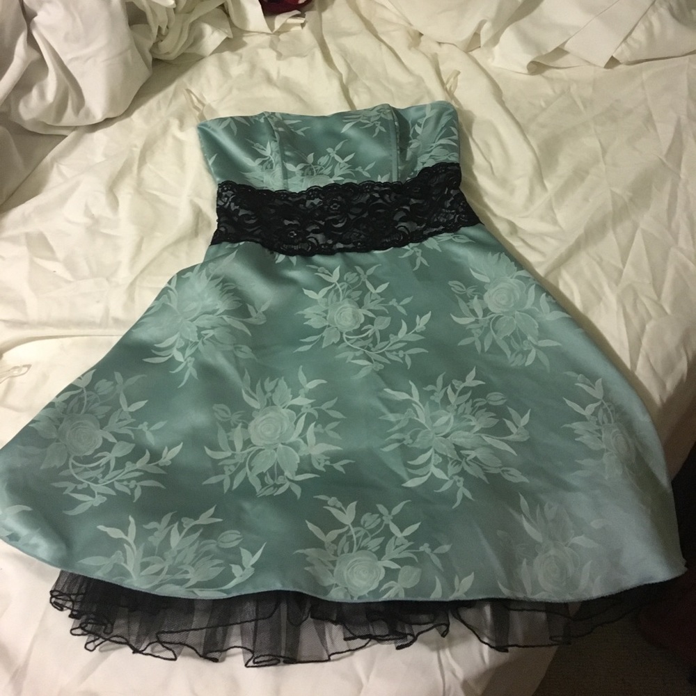 Mint and black dress